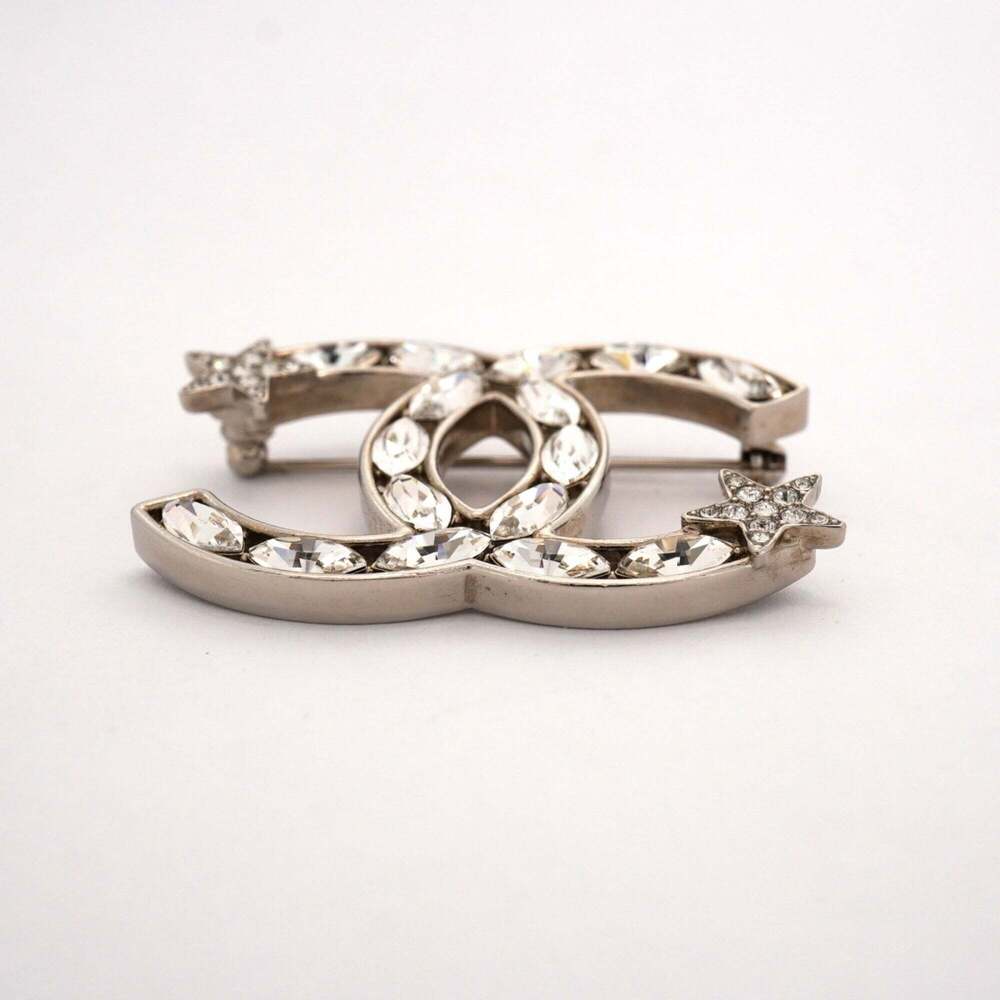 CHANEL Silver Logo Brooch - Picture 3 of 6